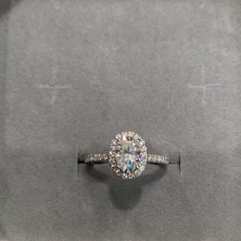 ♦️Rare oval halo moissanite diamond bridal ring♦️ - Picture 3 of 16